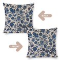 thumbnail image 3 of Decorative Bed Pillows Indigo Blue Japanese Floral Pillow Protector 18"x18" Watercolor Floral Farmhouse Pillow Covers Decor for Sofa Couch, 3 of 7