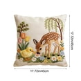 thumbnail image 3 of Mrzvby Easter Pillow Cover with Holiday Theme,Short Lint Pillow Cover 18inch Cute Embroidery Decorative Throw Pillowcase for Sofa Bedroom Living Room Home Decoration Easter Good Things, 3 of 6