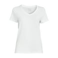 thumbnail image 5 of Time and Tru Women's Cotton V-Neck T-Shirt, 5 of 5