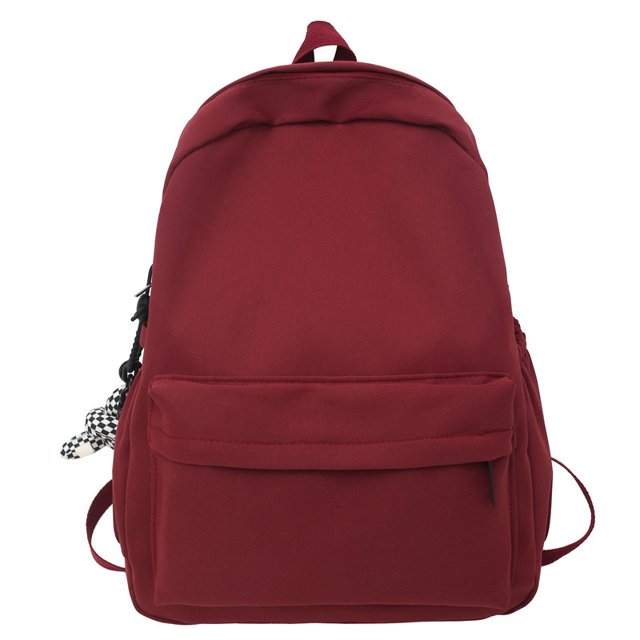 High School Bag Large Capacity Solid Color Travel Bag Senior High School Student Backpack for Girls