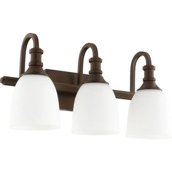 Thornfield Mews 3 Light Vanity Light in Bailey Street Home Home Collection Style 20.25 inches Wide By 10.5 inches High-Oiled Bronze Finish-Satin Opal