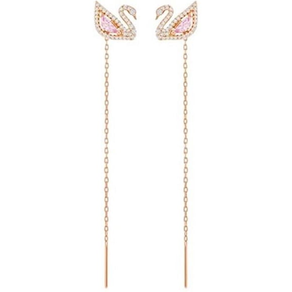 Swarovski Dazzling Swan Boucles d'Oreilles Pendantes Swan - Rose - Plaqué Or Rose
