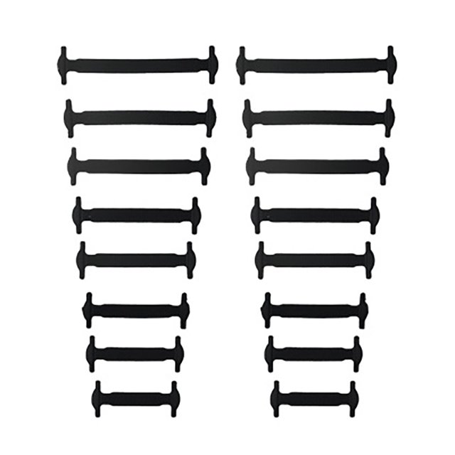 Sonducket Cordones elásticos para zapatos, 16 Uds., herramienta gratuita para atar, accesorios para zapatos, accesorio para calzado, sin Calzado Negro