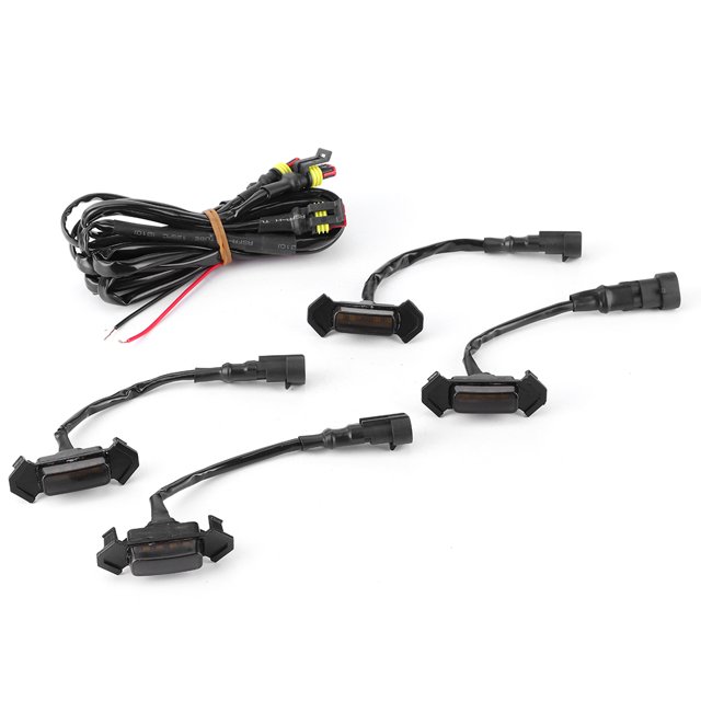 4 Uds. Luz LED de rejilla para coche de 12V accesorio de alto brillo apto para Toyota Tacoma 2016-2020 lente negra luz blanca Jadeshay A