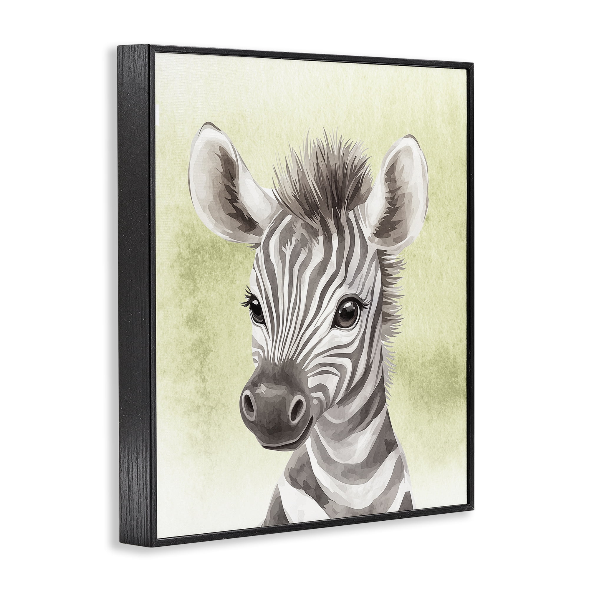 Stupell Industries Jungle Friends Baby Zebra Black Framed Giclee Art, design by Christine Simpson Art
