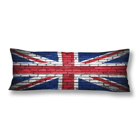 Gckg British Union Jack Pillow Covers Pillowcase Zipper 20x60