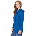 thumbnail image 4 of Woman Within Plus Size Zip Front Hoodie Jacket Long Oversized Fleece Jacket, 4 of 6