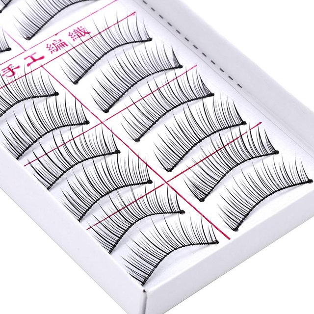 Pestañas Postizas ANGGREK Extensión de Pestañas Postizas Naturales Fibras Artificiales Negro 20 Piezas