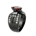 thumbnail image 3 of IP Black (Ion Plating) Stainless Steel Ring with AAA Grade CZ in Garnet for Women Style TK3776 Size 9, 3 of 4