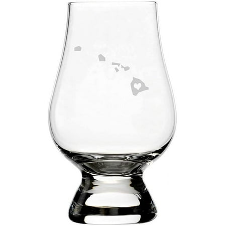 

Hawaii Heart States Etched 6.5oz Glencairn Whisky Glass