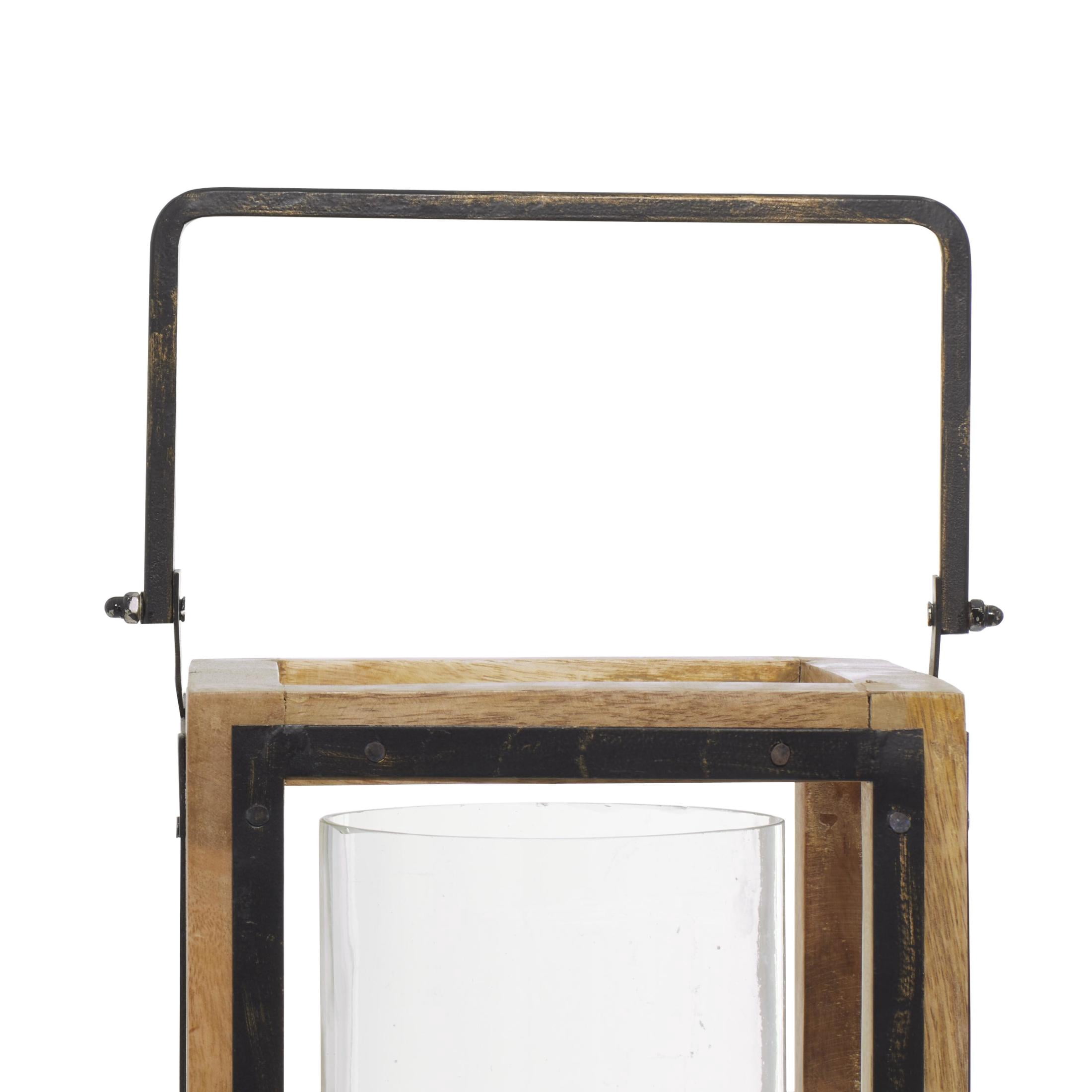 DecMode Brown Mango Wood Handmade Decorative Candle Lantern