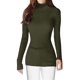 thumbnail image 2 of Jersey v28 para mujer, elástico, cuello alto, corte ajustado, color oliva, 2 of 5