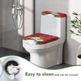 thumbnail image 4 of HELLHERO Durable Polyester Toilet Top Cover Set Universal Adds Holiday Charm Toilet Lid Cover Elastic Bottom for Bathroom Home Comfort, Christmas Snowman Pattern, 4 of 8