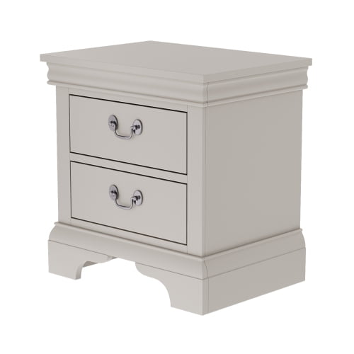 Nmkwnr Wooden Beside Table with Handle, 2 Drawers Nightstand for Living Room, Bedroom, White