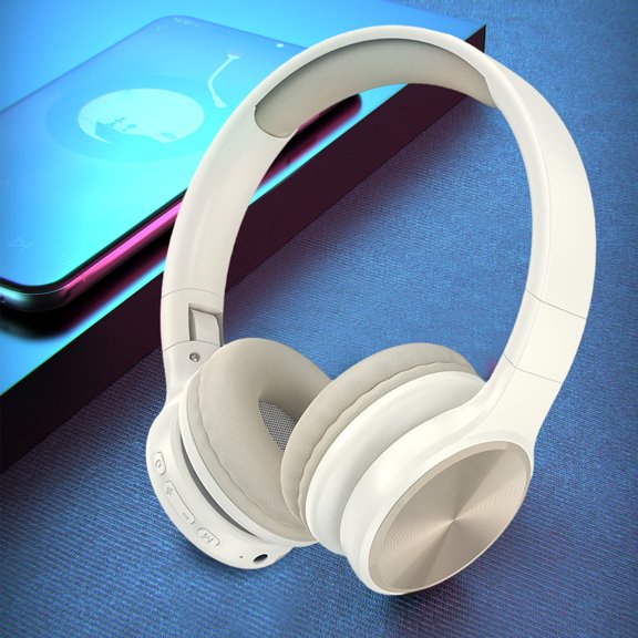 Wireless Bluetooth Headphones, 65H Playtime, 6 EQ Sound Modes, HiFi Stereo Over Ear Headphones with Microphone, Foldable Lightweight Bluetooth 5.3 Headphones for Travel/Office/Cellphone/PC - Khaki