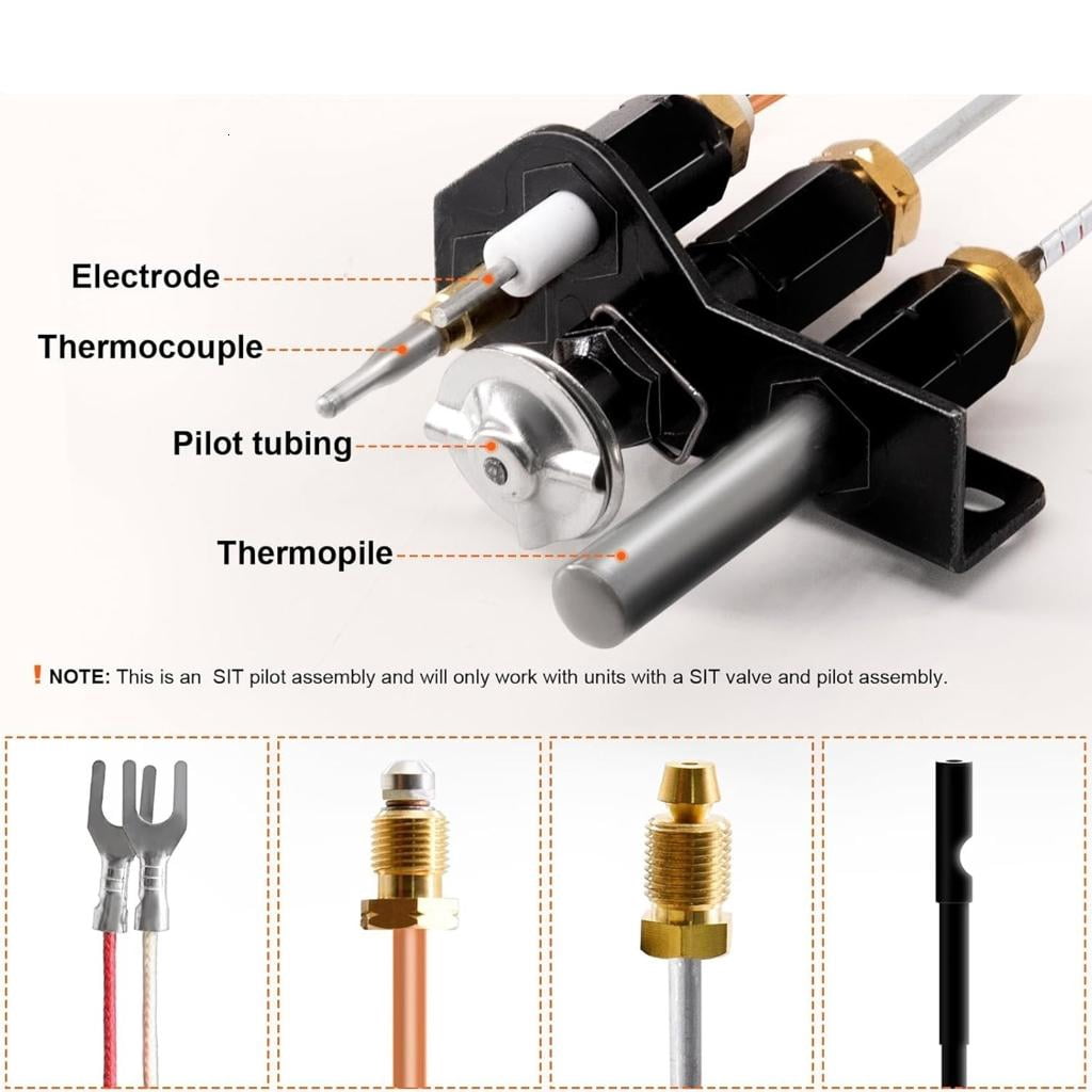Water Heater Replacement Parts with Thermocouple and Tubing Water Heater Electrode for Various Water Heater Models