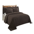 thumbnail image 3 of Better Trends 3-Piece Queen Bedspread Set 100% Cotton Chenille, Soft & Cozy Stripe Pattern, All-Season Bedding, Machine Washable (Chocolate) Jullian Collection, 3 of 8