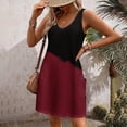 thumbnail image 5 of Puntoco Vestidos Mujer Elegantes Casuales con Bolsillos Verano Boho Vestido De Playa Camisetas Vestido Cuello En V Vestidos Sueltos Sin Mangas, 5 of 5