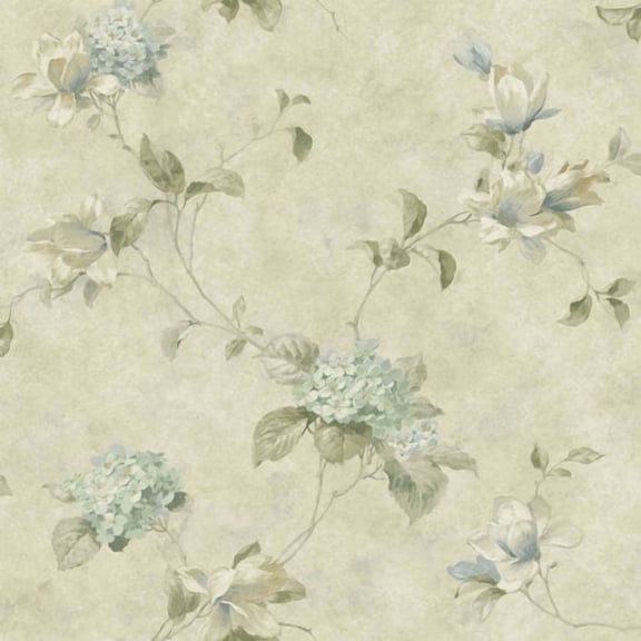 Brewster Home Fashions The Cottage Magnolia Hydrangea 33' x 20.5'' Floral Wallpaper
