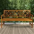 thumbnail image 2 of Sloane 59.1" 3-Seat Ogee Diamond-Back 600-Lbs Support Acacia Wood Outdoor Garden Patio Bench, Teak, 2 of 8