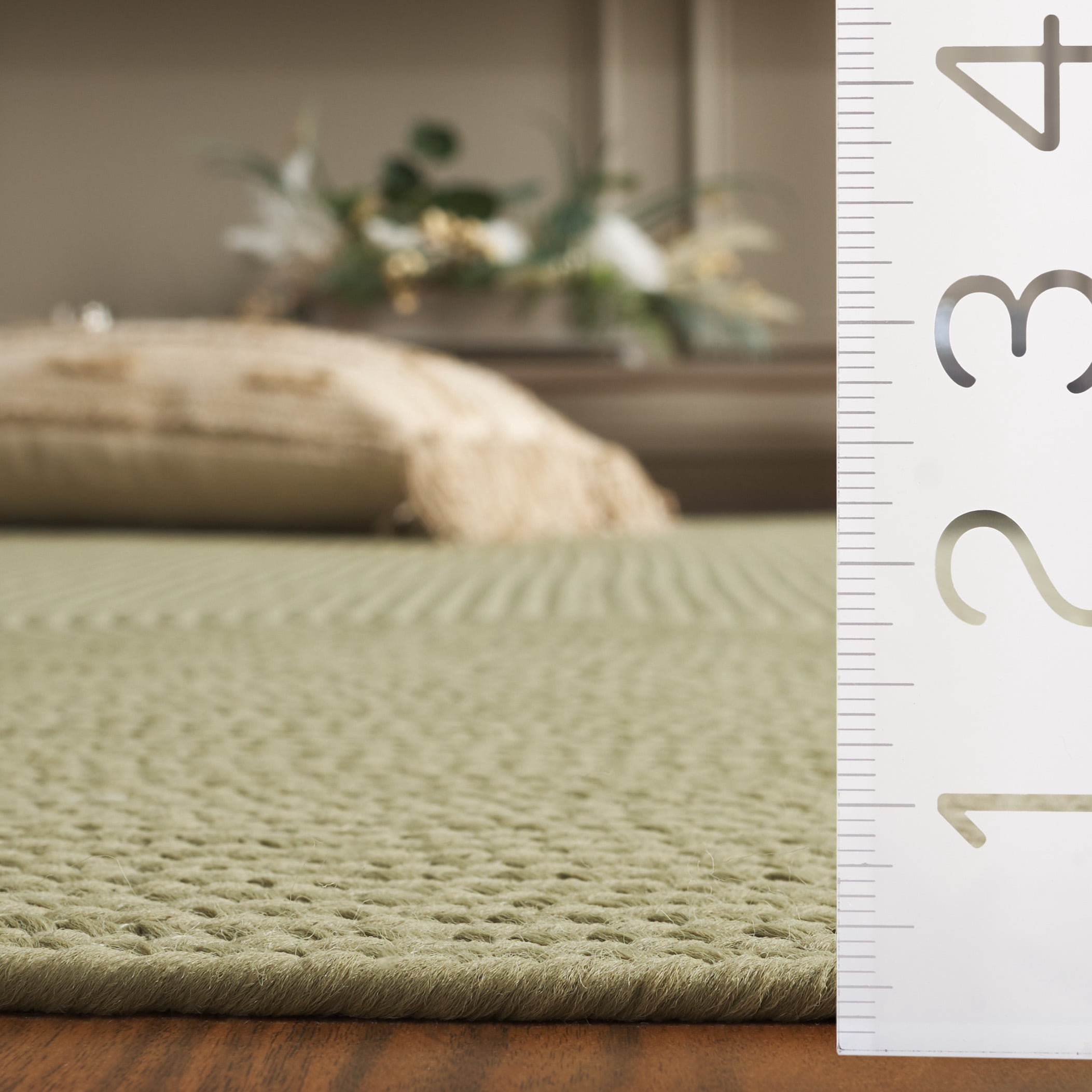 SAFAVIEH Braided Rishika Solid Machine Washable Reversible Area Rug, Sage, 6' x 9' Oval