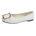 thumbnail image 3 of Women's Wide Width Candy Color Square Buckle Flats, Faux Suede Pointed Toe Slip-On Casual Dress Shoes for Spring & Fall, Multi-Color, 3 of 5