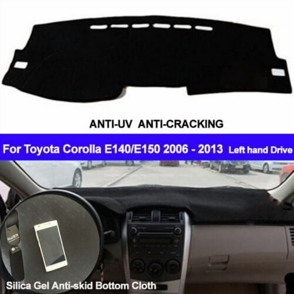 Leather Car Dashboard Protects Cover Pad Mat Silicone for Toyota Corolla 2007-2012 2013 Black