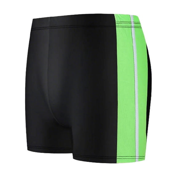 GUZOM Mens Swim Trunks Quick Dry Stretch Board Shorts, Square Leg Lime Green Color Block Waist 28-38 Inch,Size Free Size