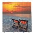 thumbnail image 3 of Ambesonne Nature Shower Curtain, Beach with Colorful Sky, 69"Wx84"L, Orange Red Grey, 3 of 5