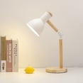 thumbnail image 2 of White Adjustable Bedroom Desk Lamp, Wood Design for Home Office & Study, 2 of 3