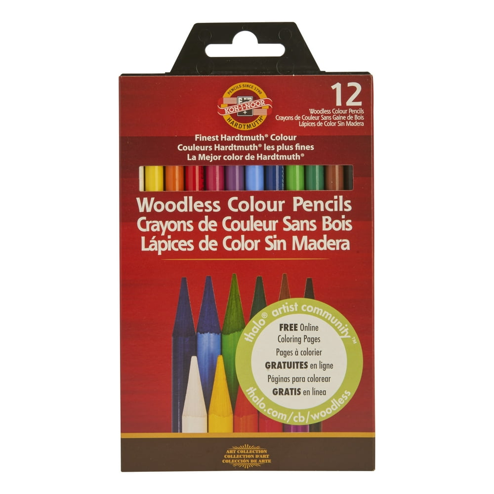KohINoor Progresso Woodless Colored Pencil Set, 12Colors