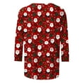 thumbnail image 5 of Fashion Fall Saving LiMoi Women's Holiday Season Blouse Three Quarter Sleeve Round Neck Top with Artistic Santa Print Tees Tshirts Shirts My Items, 5 of 5