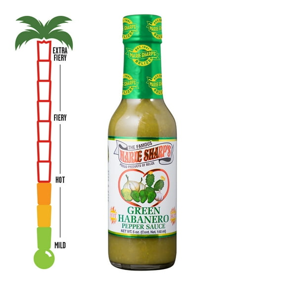 Marie Sharp's Green Habanero, Pepper Hot Sauce, 5oz