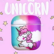 AkoaDa Rainbow Unicorn Silicone AirPods Case Keychain Protective Cover Skin For Apple AirPod 1/2 Charging Case Headphone Case