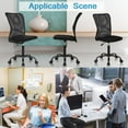 thumbnail image 6 of Mid Back Mesh Office Chair with Lumbar Support, Armless Swivel Task Chair for Small Spaces, Black, 6 of 9