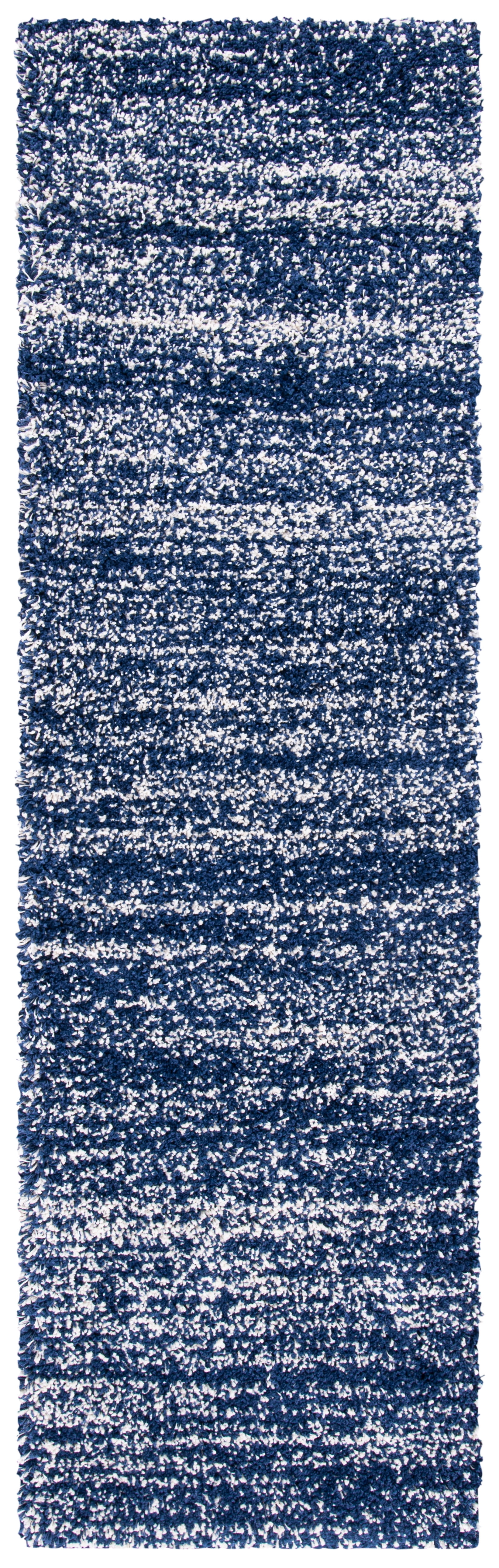 Safavieh Hudson Jaden Striped Shag Runner Rug, Navy/Ivory, 2'3" x 10'
