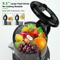 thumbnail image 2 of Cold Press Juicer Machines : 5.1" Wide Feed Chute Slow Masticating Juicer for Whole Fruits & Vegetables, Easy to Clean, High  Yield, , Black, 2 of 6