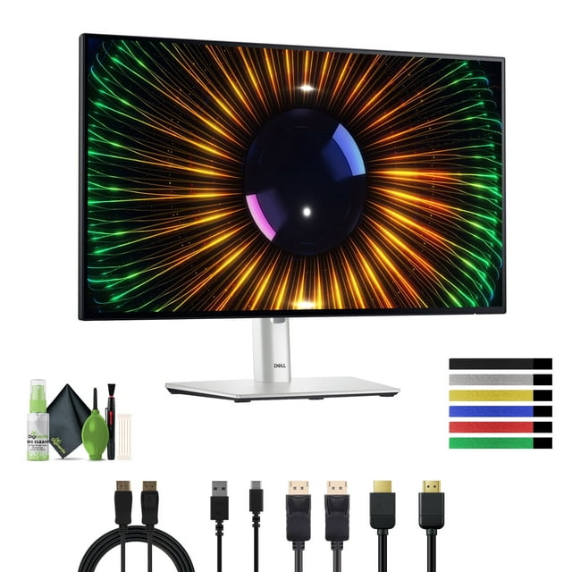 Dell UltraSharp 24 Monitor - U2424H 16:9 IPS Panel, 1920x1080 Resolution at 60 Hz, USB-C, HDMI Office Monitor Bundle with Cleaning Kit and More