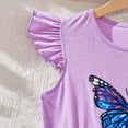 thumbnail image 6 of Toddler Girls Dresse Solid Color Round Neck Fly Sleeve Butterfly Print Mesh Tutu Dress Kids Girls Summer Sweet Birthday Party Princess Dresses,10 -11 Years, 6 of 9