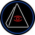 thumbnail image 1 of Psychic Eye Pyramid With Blue Border LED Neon Sign 26" Tall x 26" Wide - inches Black Square Cut Acrylic Backing, with Dimmer - Bright and Premium built indoor LED Neon Sign for Storefront., 1 of 7