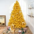thumbnail image 2 of Naomi Home 6.5ft Gold Christmas Tree with Lights, Unique Colored Christmas Tree Prelit with 978 Branch Tips, 450 Warm Lights and Metal Stand, Aritificial Christmas Tree, 2 of 9