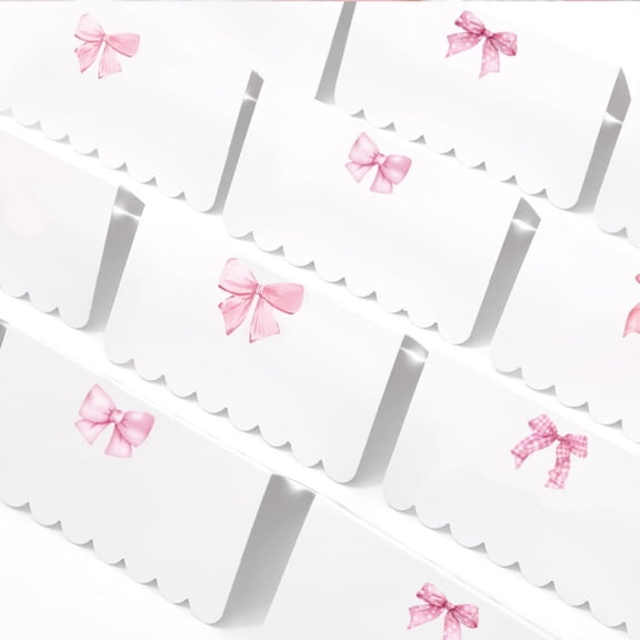 Bow Place Cards 60 Pcs Pink Tented Table Setting for Party Wedding Table Decoration