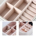 thumbnail image 5 of CUTELOVE Fresh and Simple Girl Earrings Plate Jewelry Box Protable Leather Earrings Ring Multi-function Jewelry Storage Box, 5 of 5