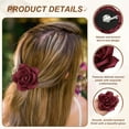 thumbnail image 3 of Uxcell Rose Flower Brooches and Pins, 4.3 in Flower Lapel Pins, Large Rose Floral Brooches for Women Wedding Party Dance Dress Suit Clothes Accessories Jewelry Gifts (Style 2 Burgundy), 3 of 6