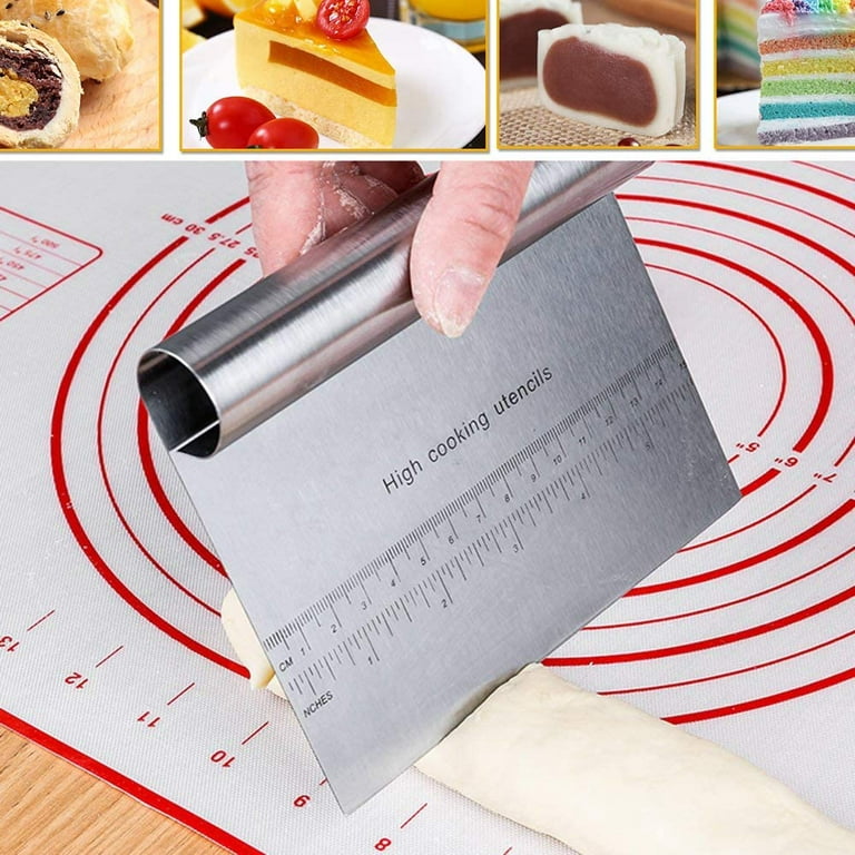 Stainless Steel Pasty Cutters Noodle Knife Cake Scraper with Scale Baking  Cake Cooking Dough Scraper Baking Accessories
