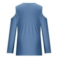 thumbnail image 5 of Women Cold Shoulder Long Sleeve Shirt Criss Cross Scoop Neck Tops Solid Color Tunic T-Shirts Blouse, 5 of 5