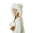 thumbnail image 5 of Tuque d'Hiver pour Femmes, Péruvienne, Cache-Oreilles, Cache-Oreilles, Sherpa, Ski, Neige, Tricotée, Doublée en Molleton, 3 Pompons, 5 of 5
