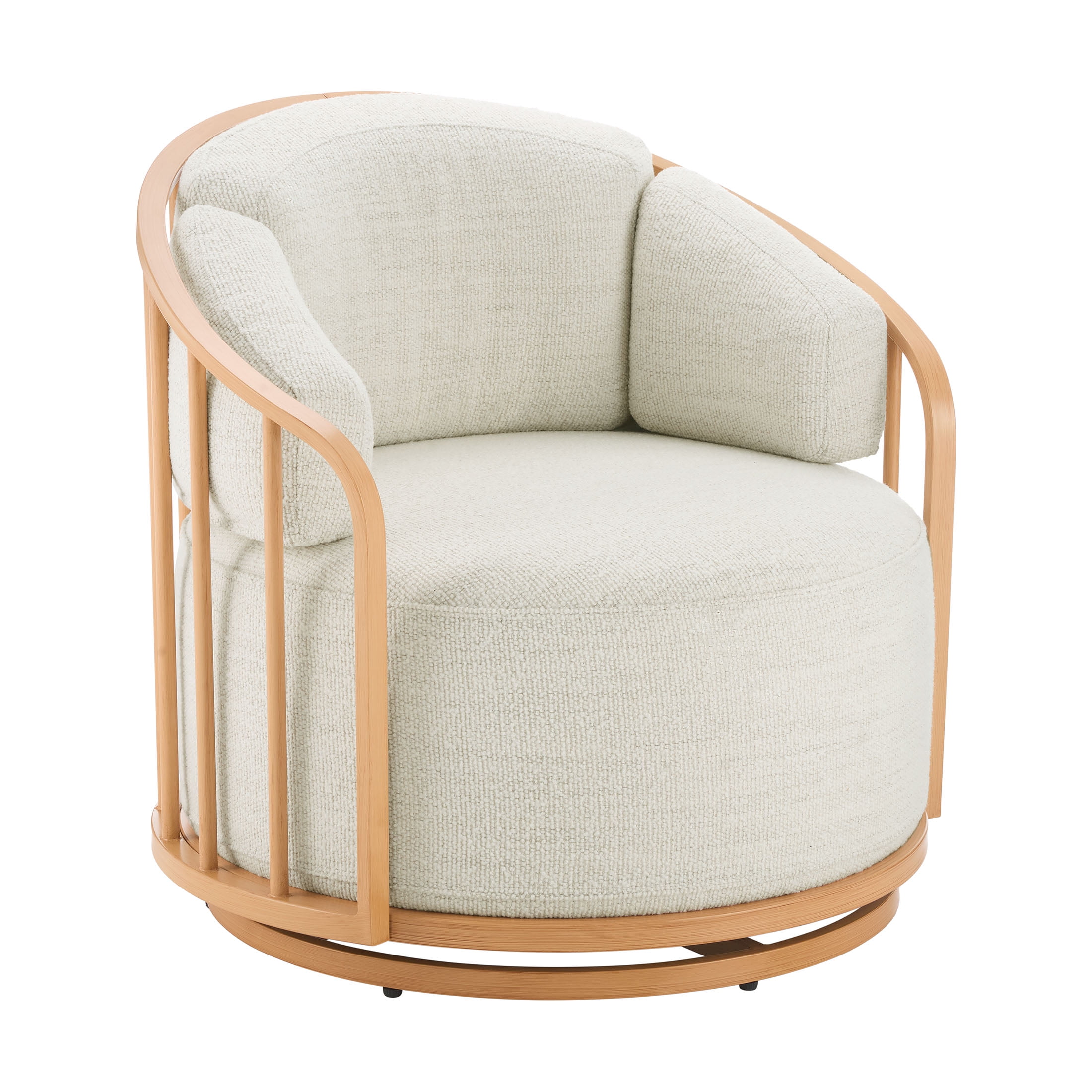 Better Homes & Gardens Lillian Swivel Birdcage Accent Chair, Cream Boucle