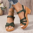 thumbnail image 4 of Bkhluea Women Braided Strap Block Heel Sandals Comfortable Footwear For Party Daily Casual Outdoor Activities, 4 of 7