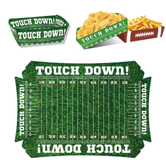 Football Party Supplies Kit For 36: Large Football Food Plates, Disposable Bowls,Ideal Football Party Decorations And Favors For Birthday And Tailgate Partie